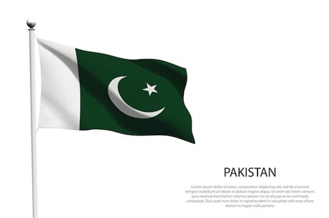 Premium Vector | National flag Pakistan isolated waving on white background