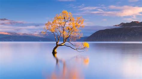 蓝天大山下的镜湖唯美摄影桌面壁纸免费下载_风景壁纸_3g壁纸