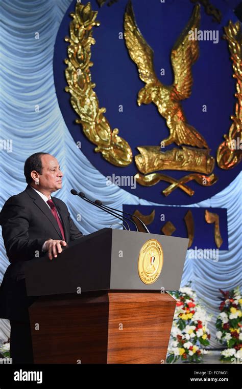 Cairo, Egypt. 23rd Jan, 2016. Egyptian President Abdel-Fattah el-Sissi ...