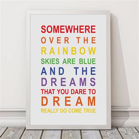 Somewhere Over the Rainbow Wall Art Print - Etsy