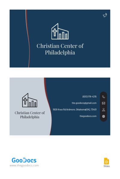 Free Church Business Card Templates In Google Docs and Word | thegoodocs.com