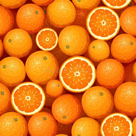 Seamless Background with Orange Fruit. Vector Illustration. Stock Vector - Illustration of ...