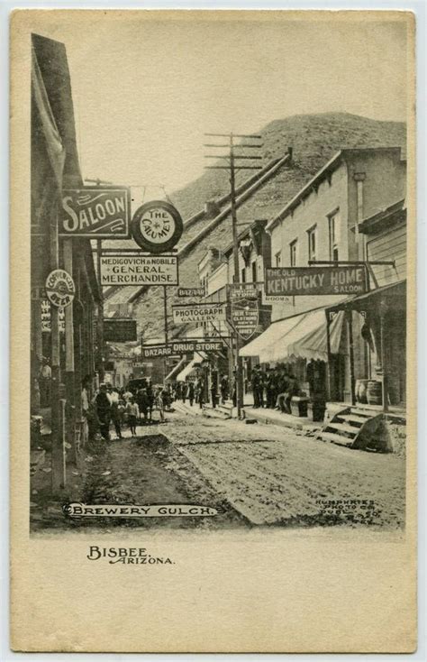 Brewery Gulch. Bisbee, Arizona - Territorial and Early Statehood Arizona Postcards - Arizona ...