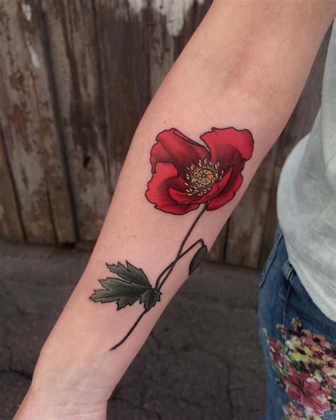 Poppy flower I’ve done a super while ago when it was still warm and sunny🍁 #tattoo #tattoos # ...