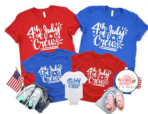 4th of July Crew, Matching Family shirts, July 4th Family Tshirts,Kids fourth of july Shirts ...