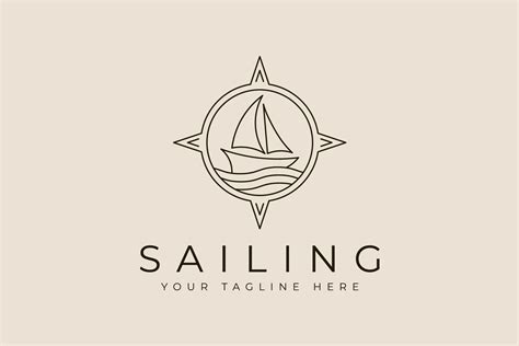 Sailing Ship Logo, Icons, with Line Art Graphic by Sypit08 · Creative Fabrica