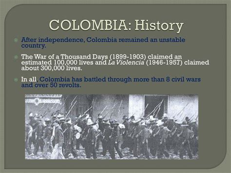 Colombia History Timeline