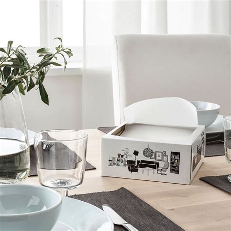 FAMILJ paper napkin, white, 6 ¼x12 ½" - IKEA