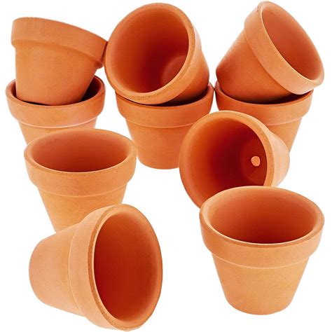 10-Pack 1.5" Terra Cotta Pots, Mini Small Terracotta Flower Clay Pots ...