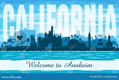 Anaheim California City Skyline Vector Silhouette Stock Vector ...