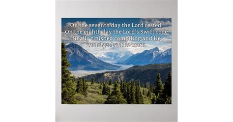 On the Seventh Day the Lord Rested Poster | Zazzle