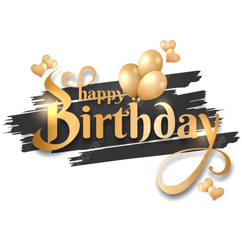Typography Of Happy Birthday Golden With Black Brush Luxury Design, Happy Birthday Drawing ...
