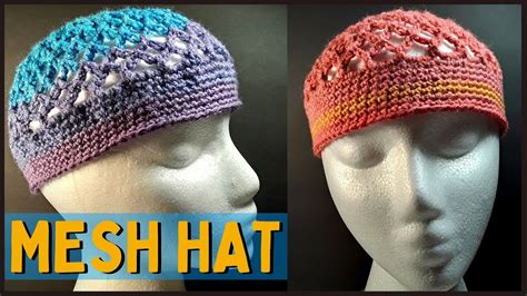 EASY Crochet Mesh Kufi Hat Tutorial For Beginner - Skull Cap - Open ...