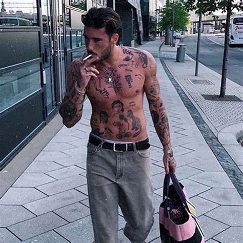 Torso Tattoos, Boy Tattoos, Black Tattoos, Tattoos For Guys, Sleeve Tattoos, Hot Guys Smoking ...