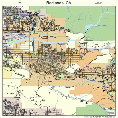 Redlands California Street Map 0659962