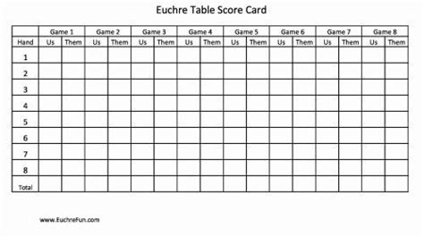 Free Printable Euchre Tally Cards - FREE PRINTABLE TEMPLATES