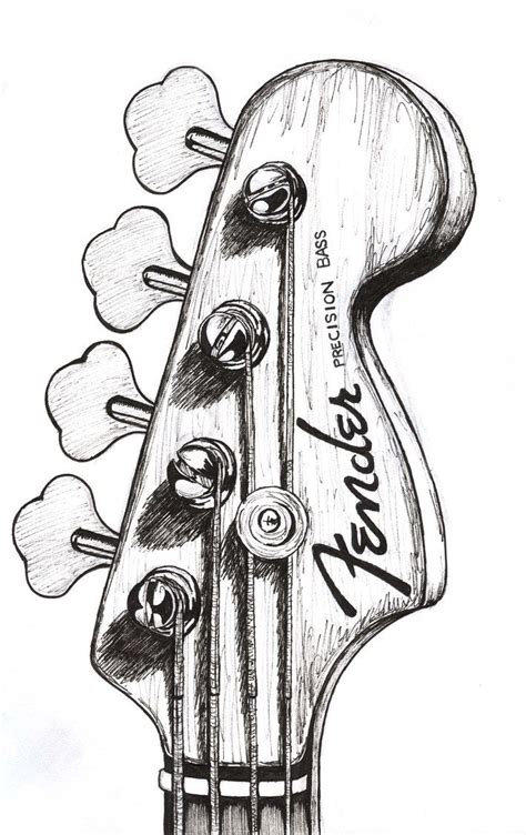 P_Bass_Head_by_JMFMetallicat.jpg (709×1126) | Art, Guitar art, Art drawings