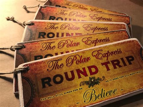 The Polar Express Round Trip Ticket / Wood Ornament / Ticket | Etsy