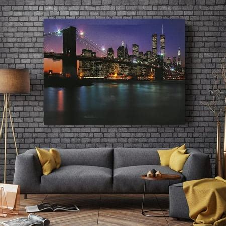 LED Lighted -The Brooklyn Bridge-Light Canvas Print Pictures Light Up Wall Art | Walmart Canada