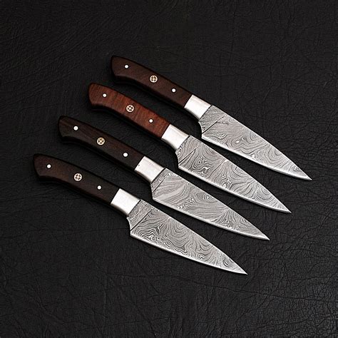 Damascus Paring Knife Set // 4 Piece Set // 9859 - Black Forge Knives ...