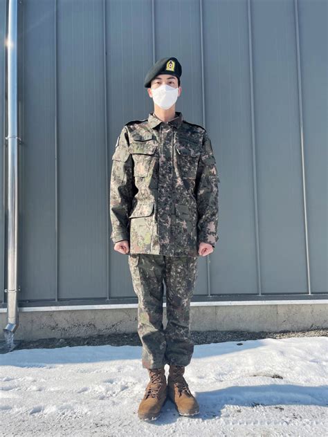 BTS’s Jin Shares Update From Military With Photos In Uniform - KpopHit ...