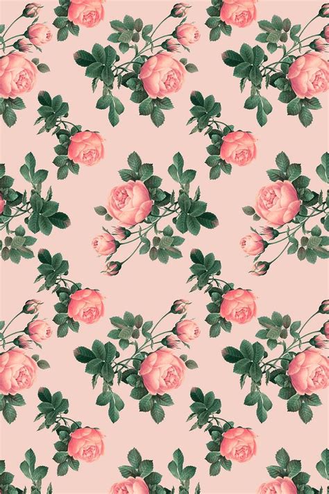 Pink Rose Pattern on Crepe Pink Background