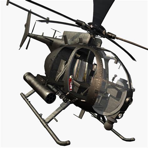 3d helicopter little bird mh 6