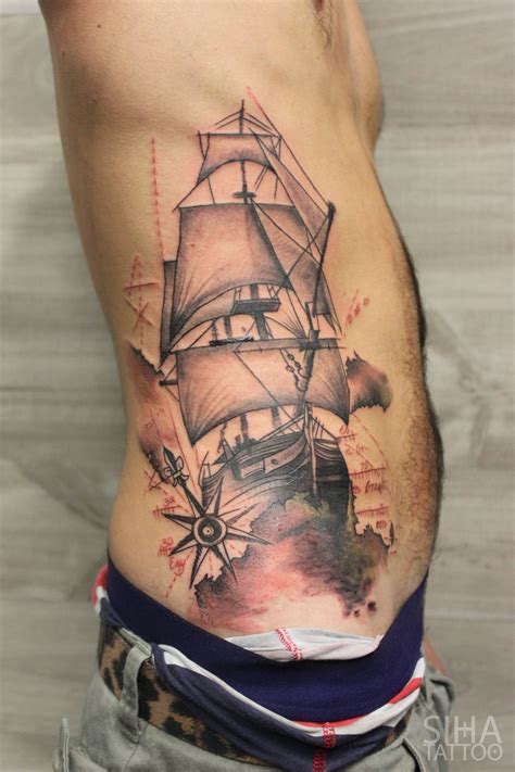 Sailboat Tattoo by Tayri Rodriguez at Siha Tattoo | Literary tattoos, Ship tattoo, Sailboat tattoo