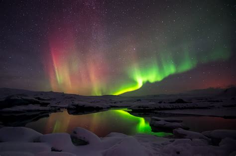 Northern Lights at Jökulsárlón | Iceland Car Rental