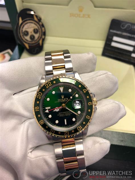 Rolex GMT MASTER II Gold & Stainless Steel 2 tones Green Hulk Dial MINT - Upper Watches