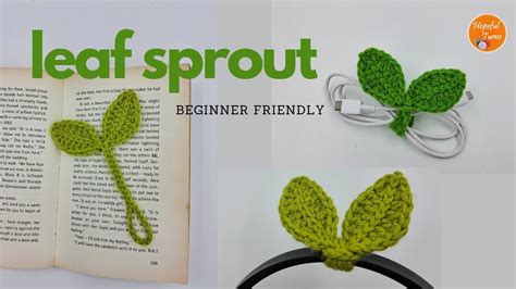 Crochet Leaf Sprout | Multipurpose Tie - Crochet Leaf Bookmark | Cable Tie | Headphones ...