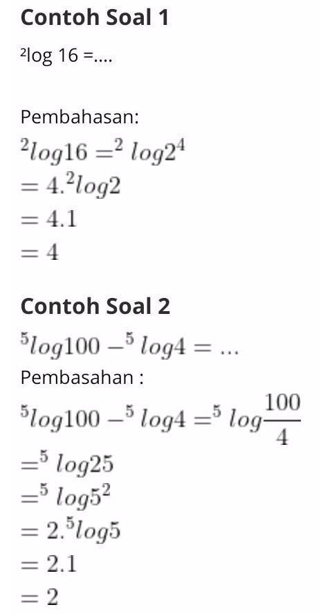 Contoh Soal Dan Pembahasan Logaritma - 43+ Koleksi Gambar