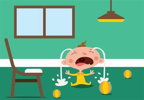Vector Illustration Of Cartoon Baby Crying ai svg | UIDownload