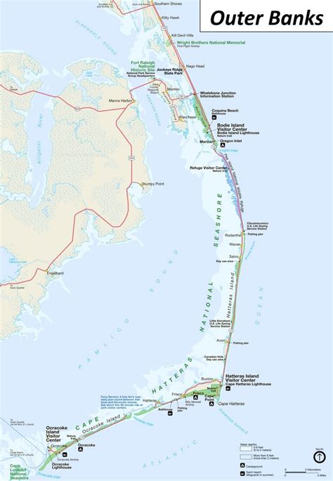 Map of The Outer Banks | North Carolina, U.S. | List of Islands and ...