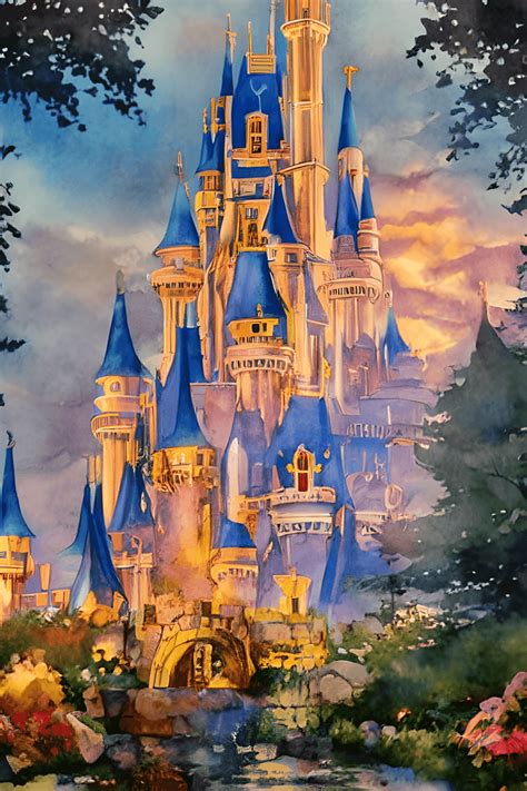 Fantasy Watercolor Disney Castle · Creative Fabrica