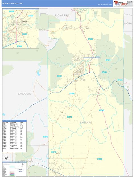 Santa Fe County Map - Tourist Map