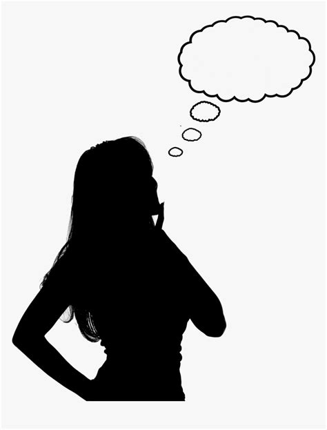 Thinking Woman Silhouette - Silhouette Of A Girl Thinking, HD Png Download , Transparent Png ...