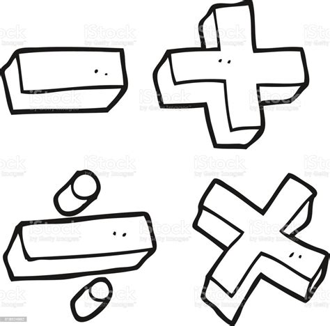 Black And White Cartoon Math Symbols Stock Illustration - Download ...