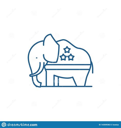 Republican Elephant Line Icon Concept. Republican Elephant Flat Vector Symbol, Sign, Outline ...