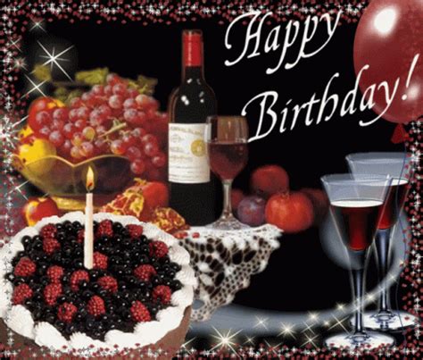 Happy Birthday Wine Gentle Toast GIF | GIFDB.com