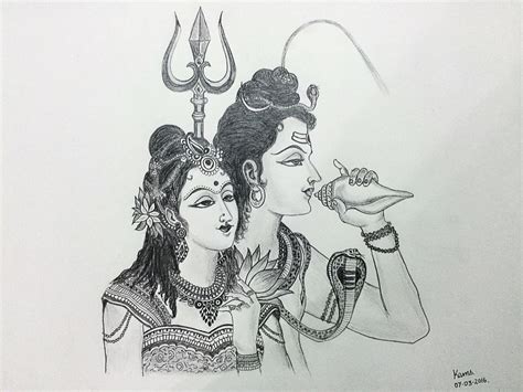 Share more than 69 shivparvati sketch - seven.edu.vn