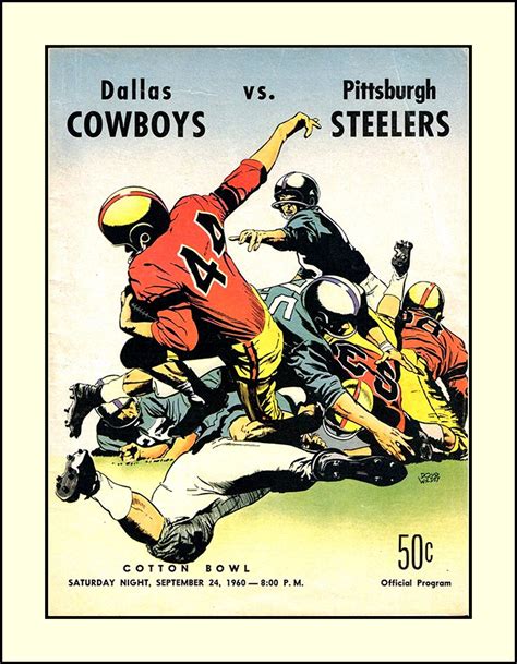 Vintage 1960 Dallas Cowboys 1st Game, 1st Year Poster, Unique Gift