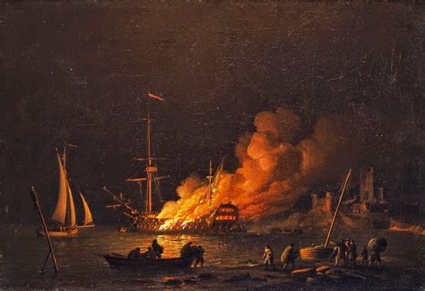 A Woodsrunner's Diary: British Tars, 1740-1790: Ship on Fire at Night ...