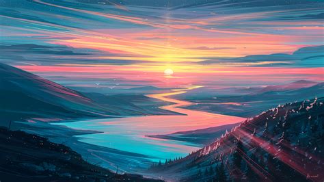 3840x2160 Resolution Sunrise Landscape 4K Wallpaper - Wallpapers Den