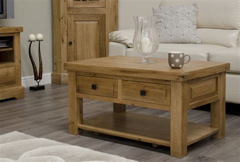 Oak Coffee Tables With Drawers : Eton solid oak living room lounge furniture storage coffee ...