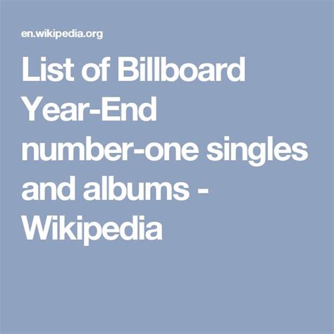 List of Billboard Year-End number-one singles and albums - Wikipedia ...