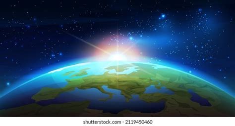 Planet Earth Sunrise Space Illustration Sun Stock Illustration 2119450460