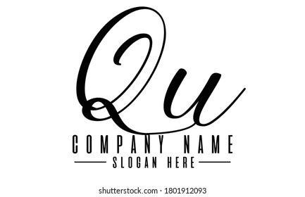 Qu Letter Logo Design Initial Qu Stock Vector (Royalty Free) 1801912093 ...