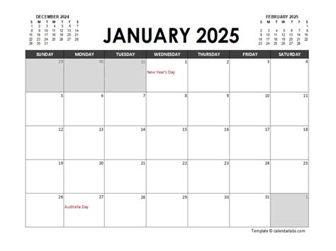 2025 Calendar Planner Australia Excel - Free Printable Templates