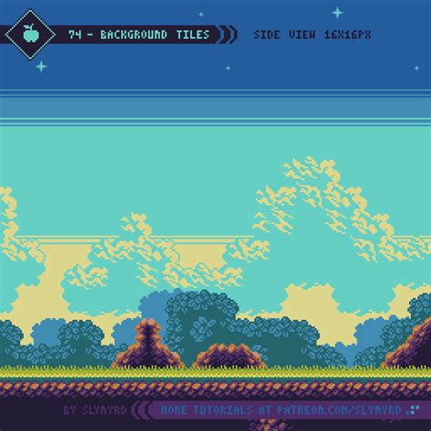 Slynyrd is creating Pixel Art and Tutorials | Patreon Background Tile, Tiles Game, Sky Games ...